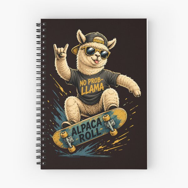 Item preview, Alpaca Roll Funny Skateboarding Lama Retro Skater Design designed and sold by 2catsDesigner.
