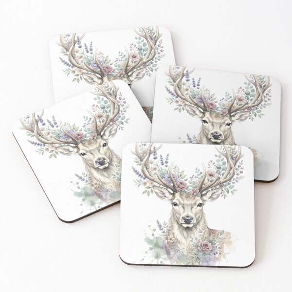 Item preview, Watercolor Deer with Wildflowers | Woodland Floral Animal Art | Cottagecore Nature Illustration designed and sold by ZenAnimeWearz.