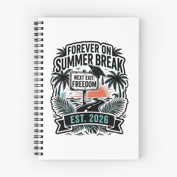 Aperçu de l'œuvre Forever On Summer Break Est 2026 Design rétro humoristique pour les élèves de terminale créée et vendue par get55shirt.