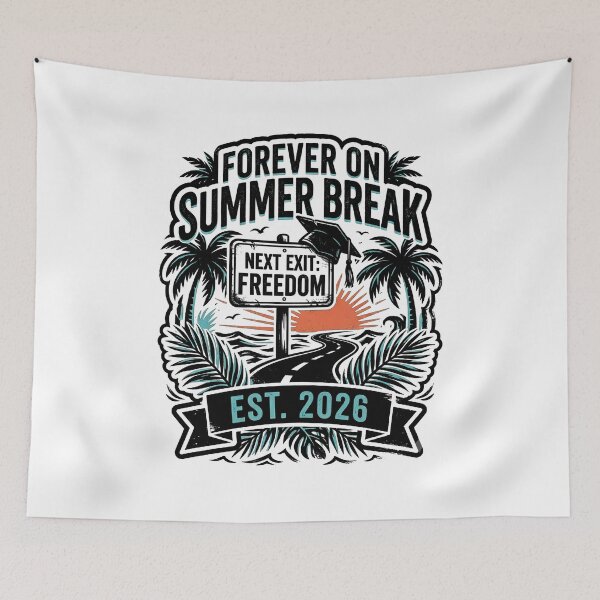 Item preview, Forever On Summer Break Est 2026 Funny Graduation Senior Retro Design designed and sold by get55shirt.