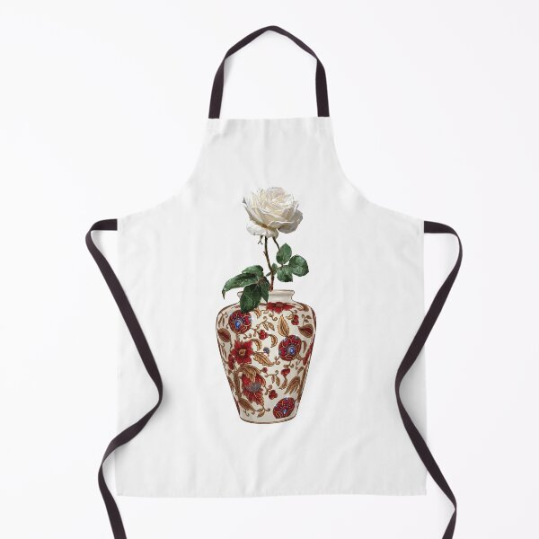 Item preview, Aesthetic White Rose in Porcelain Floral Vase Art designed and sold by Atlasoloji.