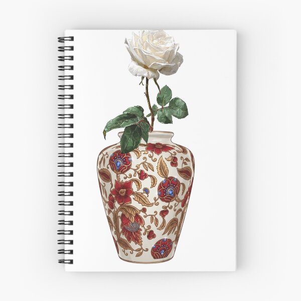 Item preview, Aesthetic White Rose in Porcelain Floral Vase Art  designed and sold by Atlasoloji.