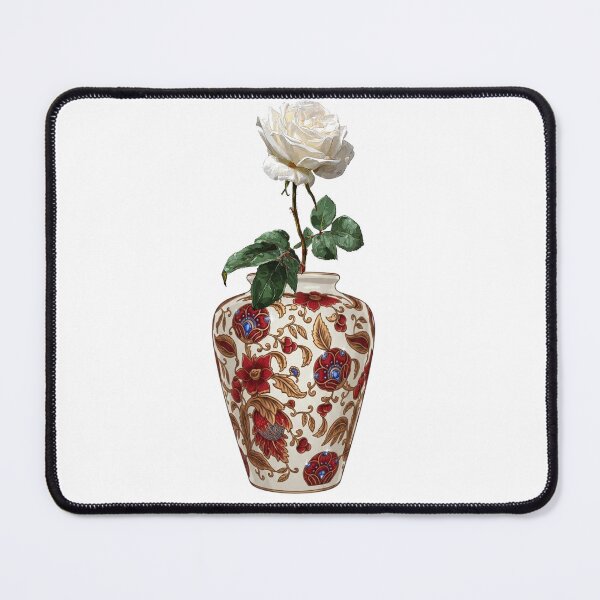 Item preview, Aesthetic White Rose in Porcelain Floral Vase Art  designed and sold by Atlasoloji.