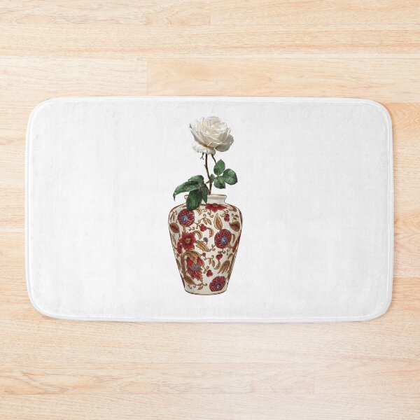 Item preview, Aesthetic White Rose in Porcelain Floral Vase Art  designed and sold by Atlasoloji.