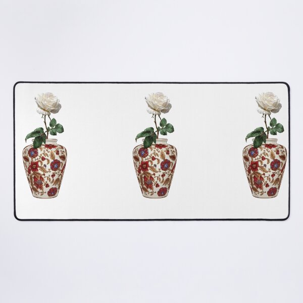 Item preview, Aesthetic White Rose in Porcelain Floral Vase Art designed and sold by Atlasoloji.