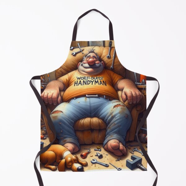 Item preview,  World's Okayest Handyman Funny Cartoon Art Print 2 designed and sold by Beyond The Canvas.