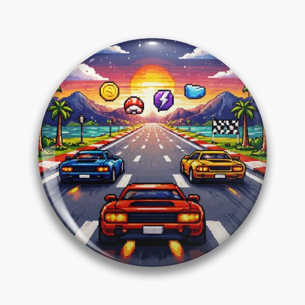 Item preview, Retro Sunset Pixel Racing Adventure designed and sold by Pixolon.