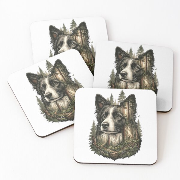 Item preview, Border Collie Forest Spirit – Premium Nature-Inspired T-Shirt designed and sold by 88 Design.
