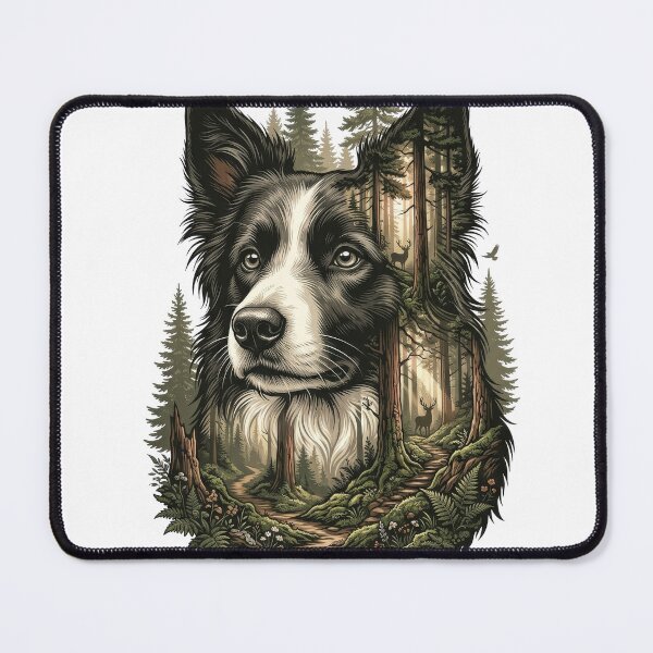 Item preview, Border Collie Forest Spirit – Premium Nature-Inspired T-Shirt designed and sold by 88 Design.