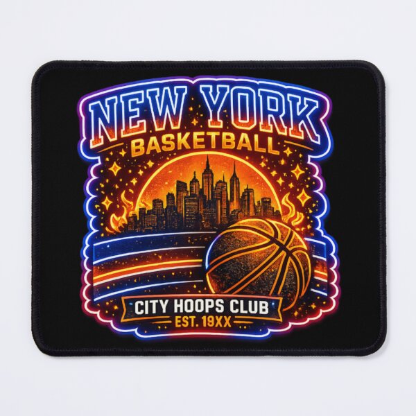 Item preview, New York Basketball Neon Skyline | City Hoops Club Retro Sports Sticker designed and sold by Bismillah-Najah.