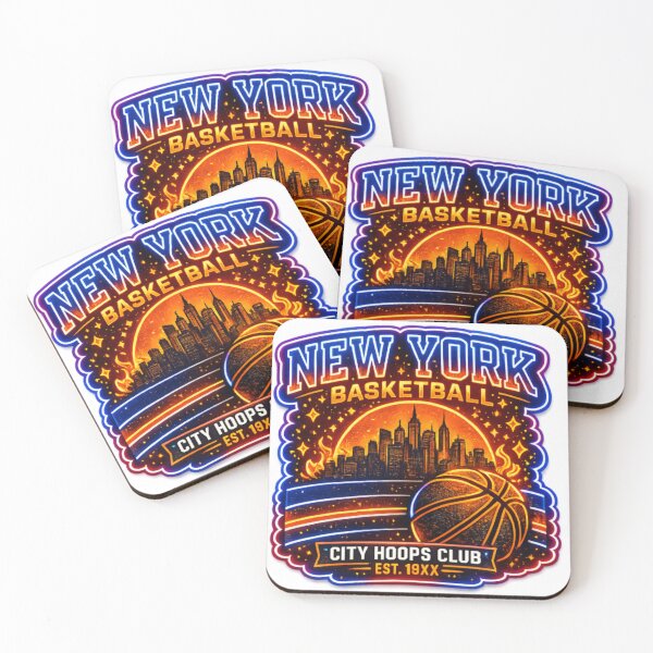 Item preview, New York Basketball Neon Skyline | City Hoops Club Retro Sports Sticker designed and sold by Bismillah-Najah.