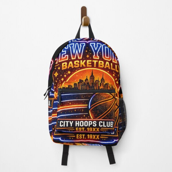 Item preview, New York Basketball Neon Skyline | City Hoops Club Retro Sports Sticker designed and sold by Bismillah-Najah.