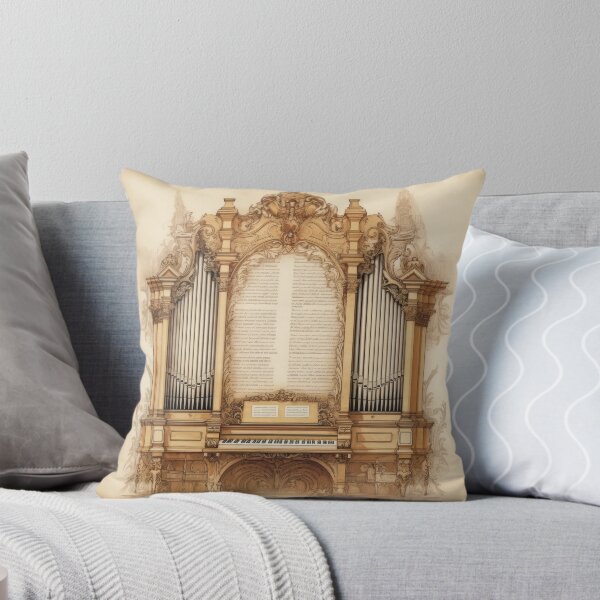 Item preview, Ornate Baroque Pipe Organ Sketch with Vintage Script Illumination designed and sold by pinkal.