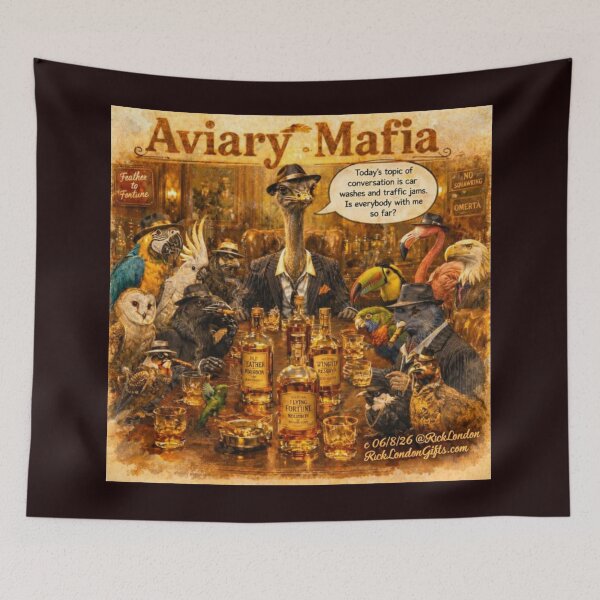 Item preview, Aviary Mafia – Hilarious Bird Mobster Cartoon by Rick London designed and sold by Rick London Gifts.