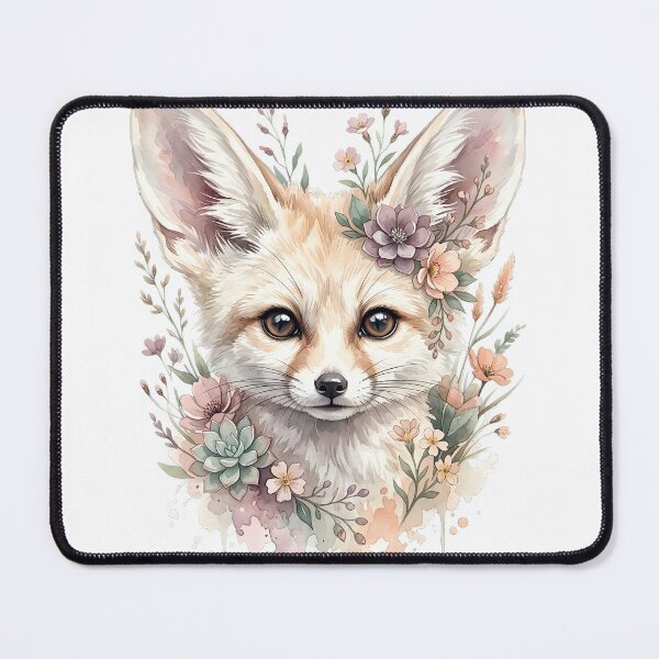 Item preview, Cute Baby Fox Watercolor Art | Floral Woodland Fox Illustration | Cottagecore Animal Design designed and sold by ZenAnimeWearz.