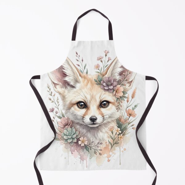 Item preview, Cute Baby Fox Watercolor Art | Floral Woodland Fox Illustration | Cottagecore Animal Design designed and sold by ZenAnimeWearz.