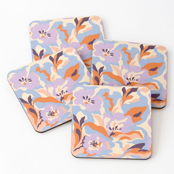 Item preview, Orange Lavender Botanical Pattern designed and sold by trajeado14.