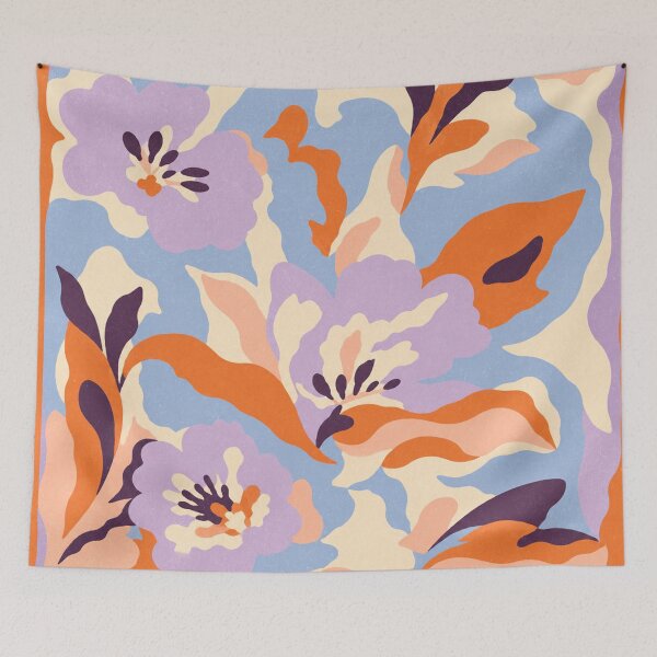 Item preview, Orange Lavender Botanical Pattern designed and sold by trajeado14.