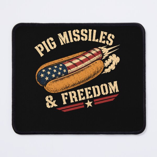Item preview, Pig Missiles and Freedom 4th of July Patriotic Hot Dog Funny designed and sold by clothesy7.