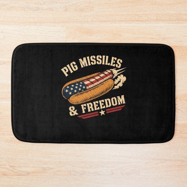 Item preview, Pig Missiles and Freedom 4th of July Patriotic Hot Dog Funny designed and sold by clothesy7.