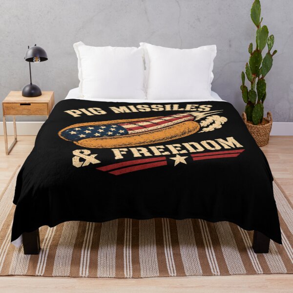 Item preview, Pig Missiles and Freedom 4th of July Patriotic Hot Dog Funny designed and sold by clothesy7.