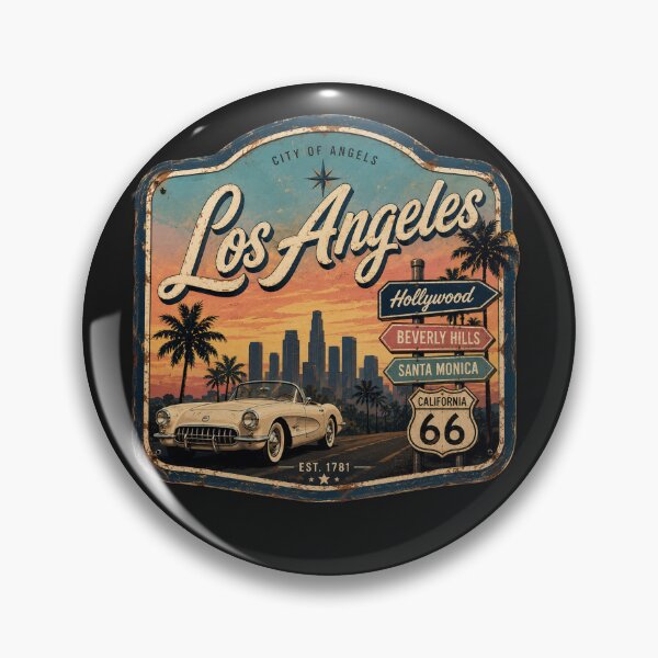 Item preview, Vintage Los Angeles Retro Sign | California Dreamin' Travel Poster | West Coast Aesthetic designed and sold by AstraDrip Studio.