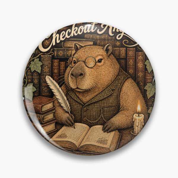 Item preview, Capybara Librarian Dark Academia Aesthetic designed and sold by VisualArtsOasis.