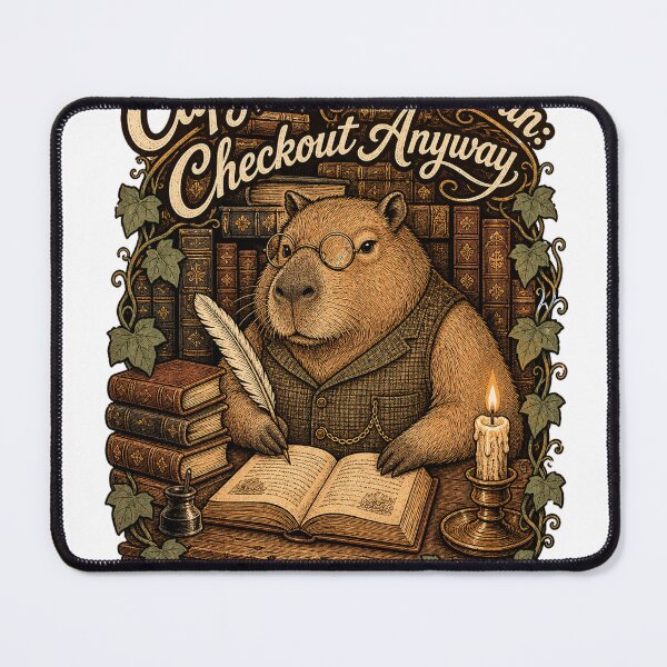 Item preview, Capybara Librarian Dark Academia Aesthetic designed and sold by VisualArtsOasis.