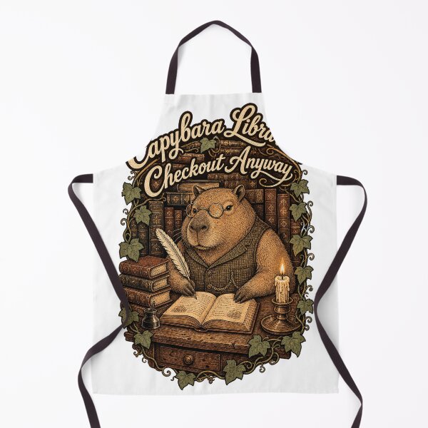 Item preview, Capybara Librarian Dark Academia Aesthetic designed and sold by VisualArtsOasis.