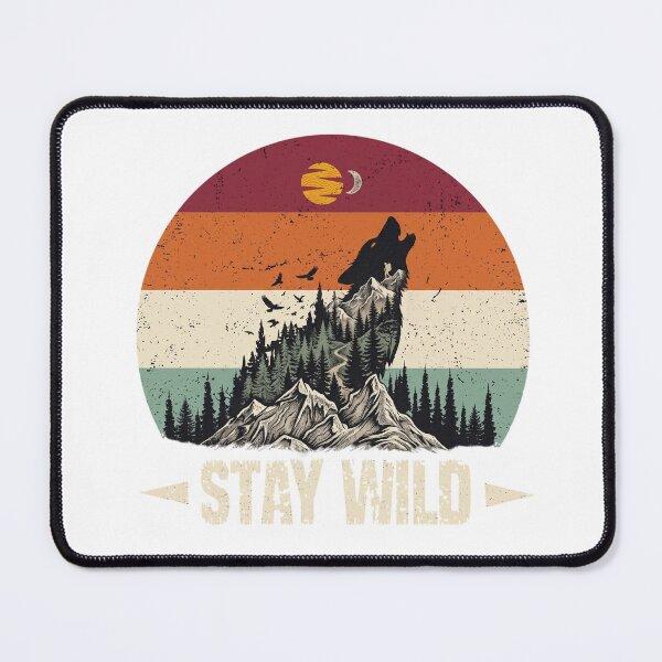 Item preview, Vintage Retro Mountain Wolf Howl - Stay Wild Design designed and sold by Shopeon Designs.