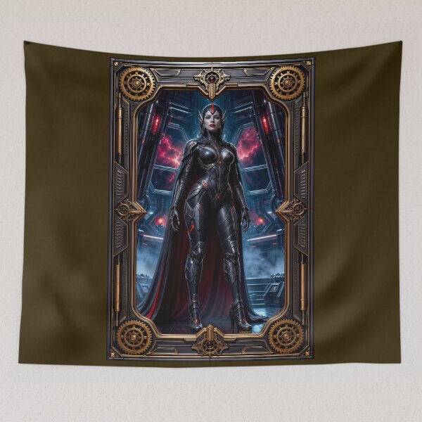 Item preview, Futurism Gothic Sci-Fi Portrait Of Marcella Vondrak Captivating AI Concept Art by Xzendor7 designed and sold by Xzendor7 Digital Art Creations.