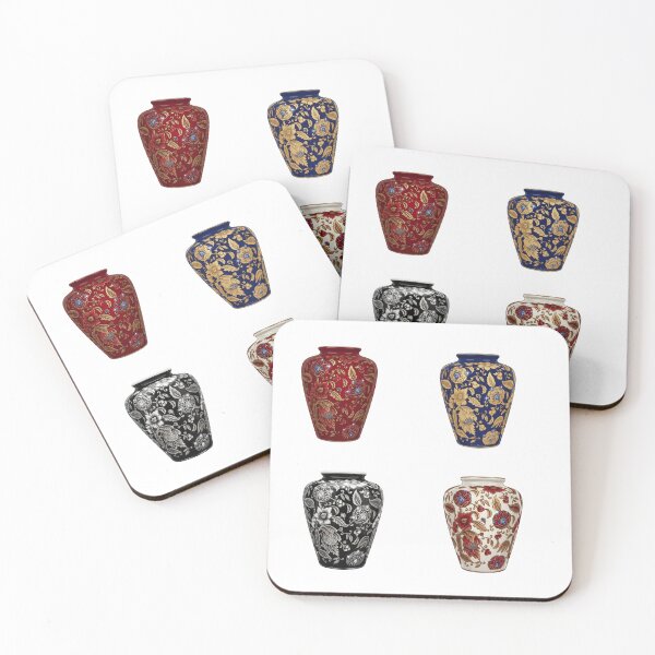 Item preview, Vintage Chinoiserie Ceramic Vase Collection Pattern  designed and sold by Atlasoloji.