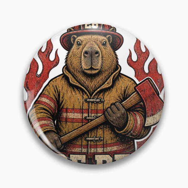 Item preview, Capybara Fire Department Funny Firefighter Squad designed and sold by VisualArtsOasis.