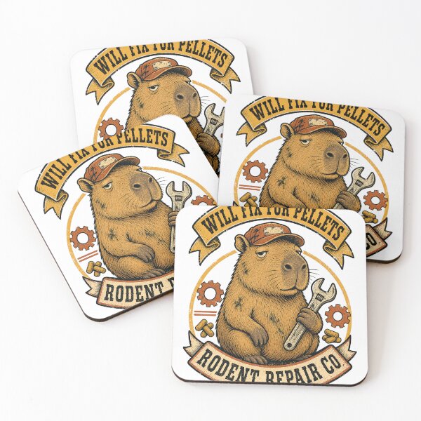Item preview, Capybara Mechanic Vintage Badge For Rodent Lovers designed and sold by VisualArtsOasis.