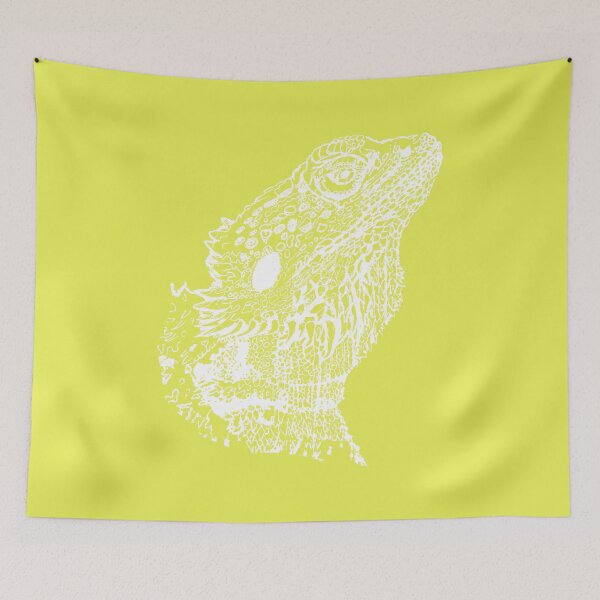 Item preview, Bearded Lizard - Light Lines - (#E9F055) designed and sold by The Stippler Process.