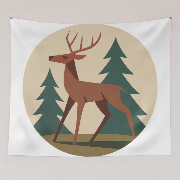 Item preview, T-Shirt - Sticker - Geometric Deer – Modern Nature Art designed and sold by ForeverPrintsOK.