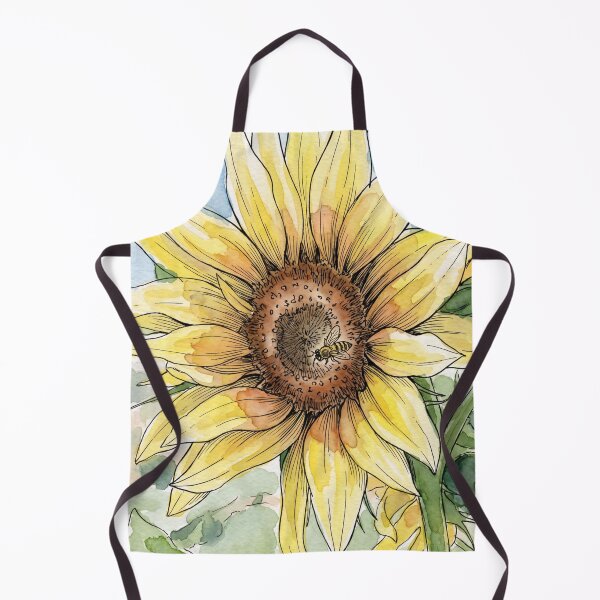Item preview, Sunflower & Honey Bee | Pen and Watercolor Garden Art designed and sold by Debbie Schulte.