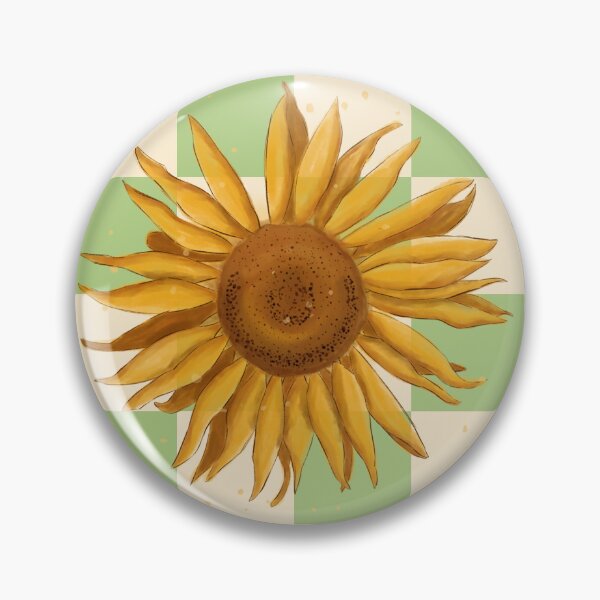 Item preview, Sunflower on green gingham - French country floral large designed and sold by OhNoNotAgain42.