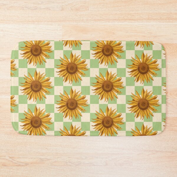 Item preview, Sunflower on green gingham - French country floral large designed and sold by OhNoNotAgain42.