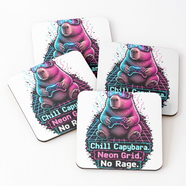 Item preview, Capybara Gamer Cyberpunk Chill Vibes Design designed and sold by VisualArtsOasis.