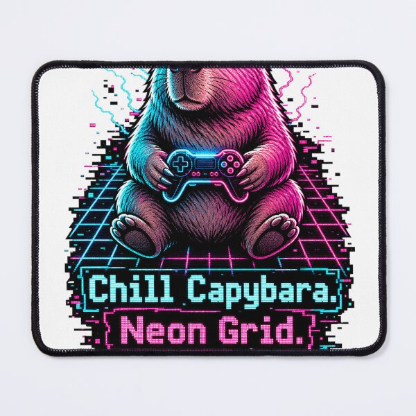 Item preview, Capybara Gamer Cyberpunk Chill Vibes Design designed and sold by VisualArtsOasis.