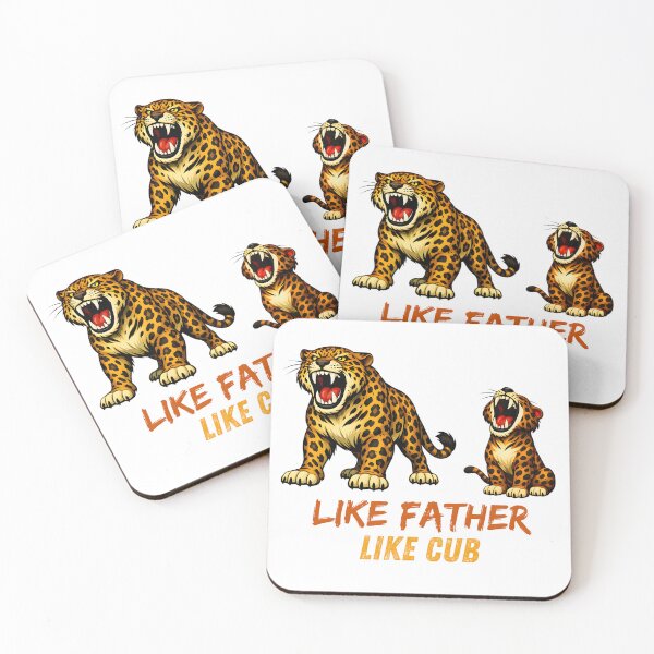 Item preview, Like Father Like Cub – Leopard Father and Child Illustration designed and sold by ROARSOME DESiGNS.