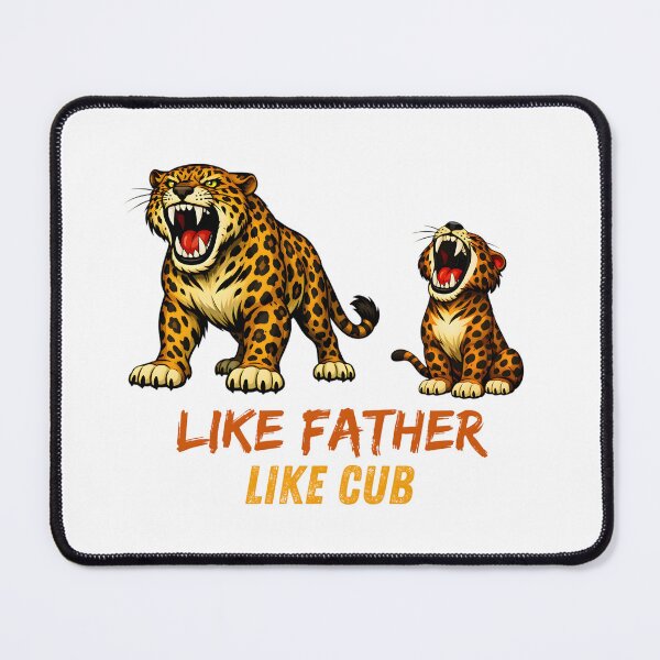 Item preview, Like Father Like Cub – Leopard Father and Child Illustration designed and sold by ROARSOME DESiGNS.