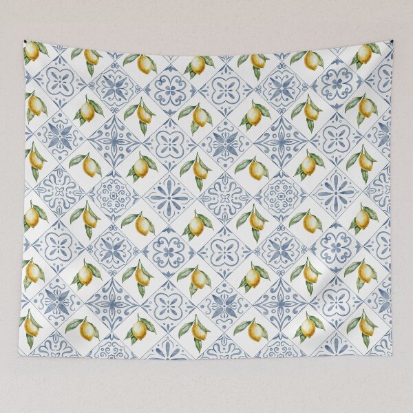 Item preview, Mediterranean Lemon Tile Pattern designed and sold by Alisles.