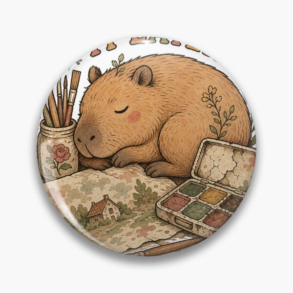 Item preview, Capybara Watercolor Artist Procrastinator designed and sold by VisualArtsOasis.