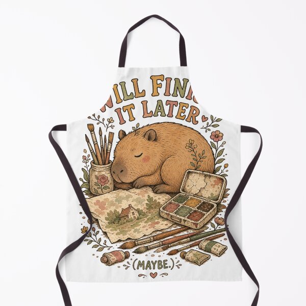 Item preview, Capybara Watercolor Artist Procrastinator designed and sold by VisualArtsOasis.