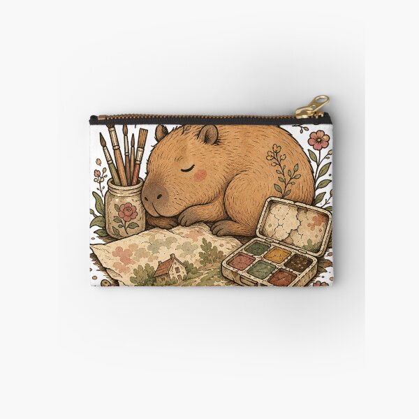 Item preview, Capybara Watercolor Artist Procrastinator designed and sold by VisualArtsOasis.