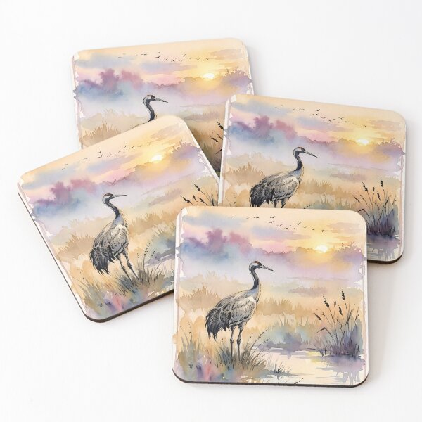 Item preview, Golden Hour Crane Elegance Wetland Serenity Art designed and sold by JumpJammiesTees.