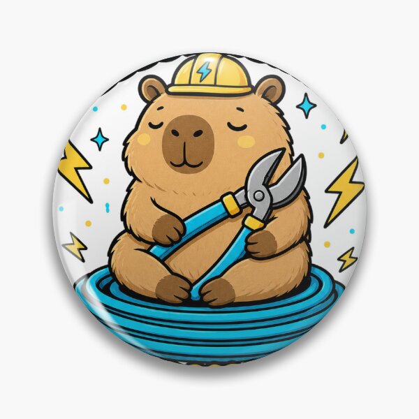 Item preview, Capybara Electrician Grounded Chill Vibe designed and sold by VisualArtsOasis.