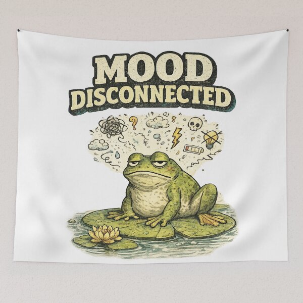 Item preview, Mood Disconnected Grumpy Frog Low Battery Art – Relatable Introvert Humor | Frog Lover Gift designed and sold by irfanshikh.